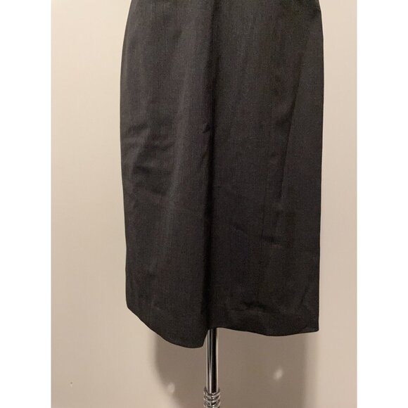 Rebecca Taylor Dark Grey Sheath Dress with Accent Bow, Size 12 - Picture 7 of 11